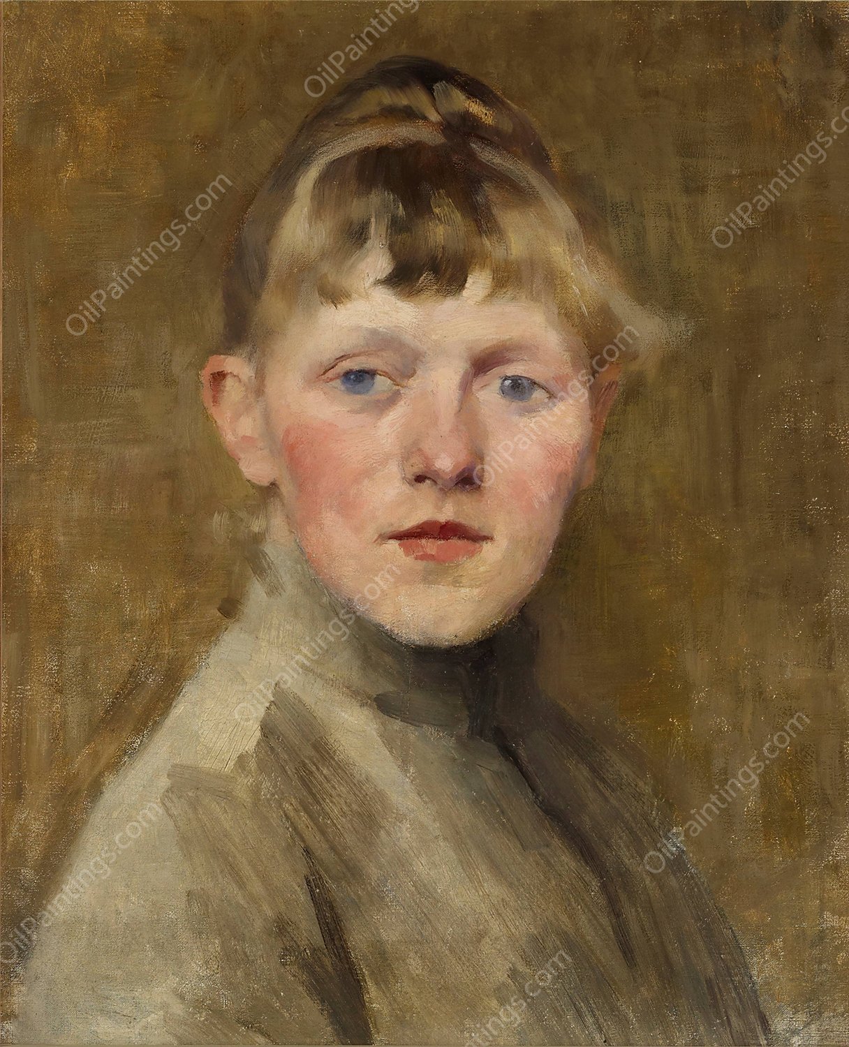 Self-Portrait  by Helene Schjerfbeck - Hand-Painted Oil Painting Reproduction