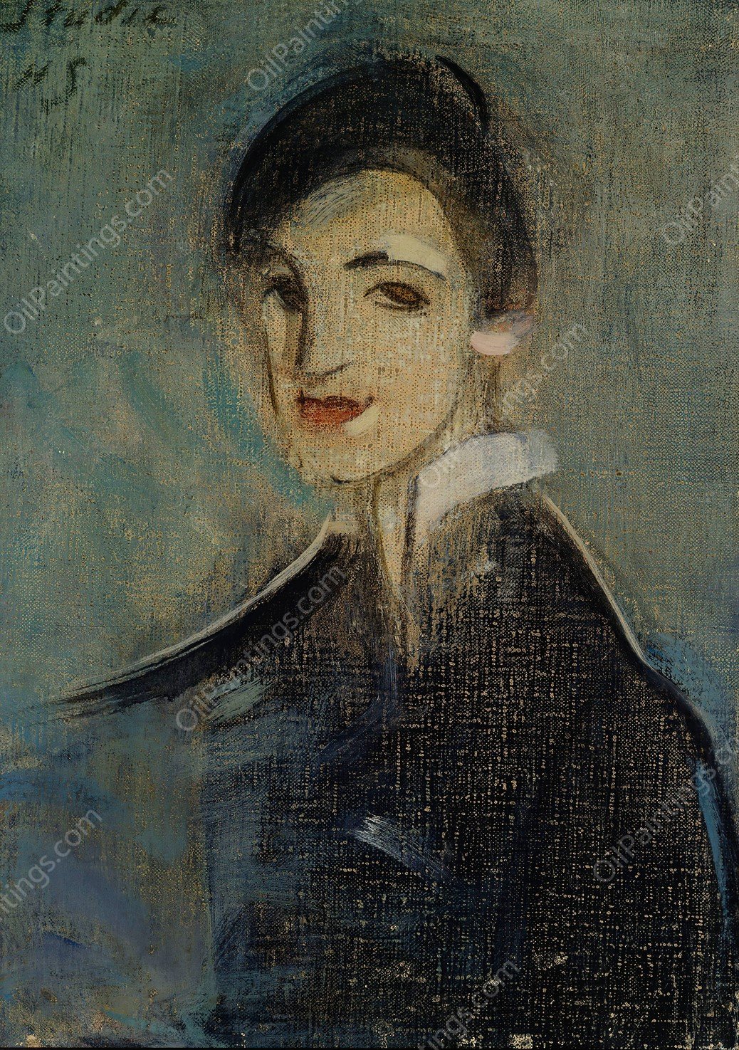 Singer In Black  by Helene Schjerfbeck - Hand-Painted Oil Painting Reproduction