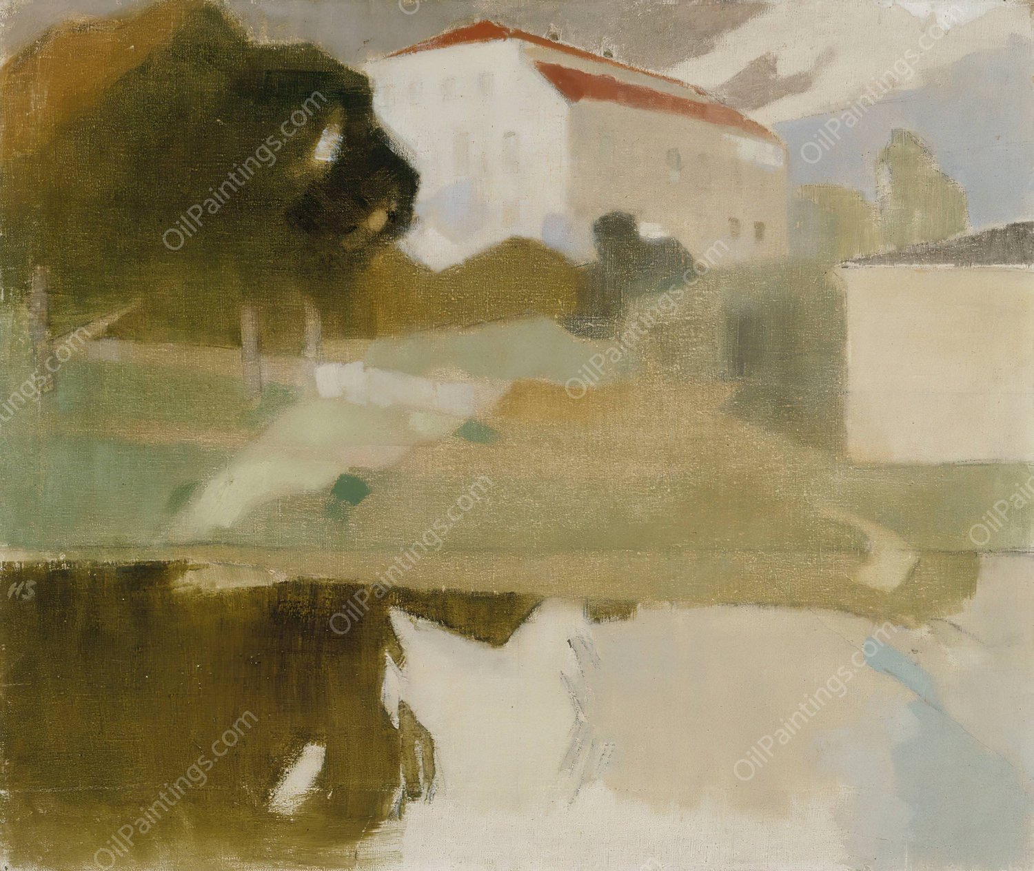 Sjundby Manor  by Helene Schjerfbeck - Hand-Painted Oil Painting Reproduction