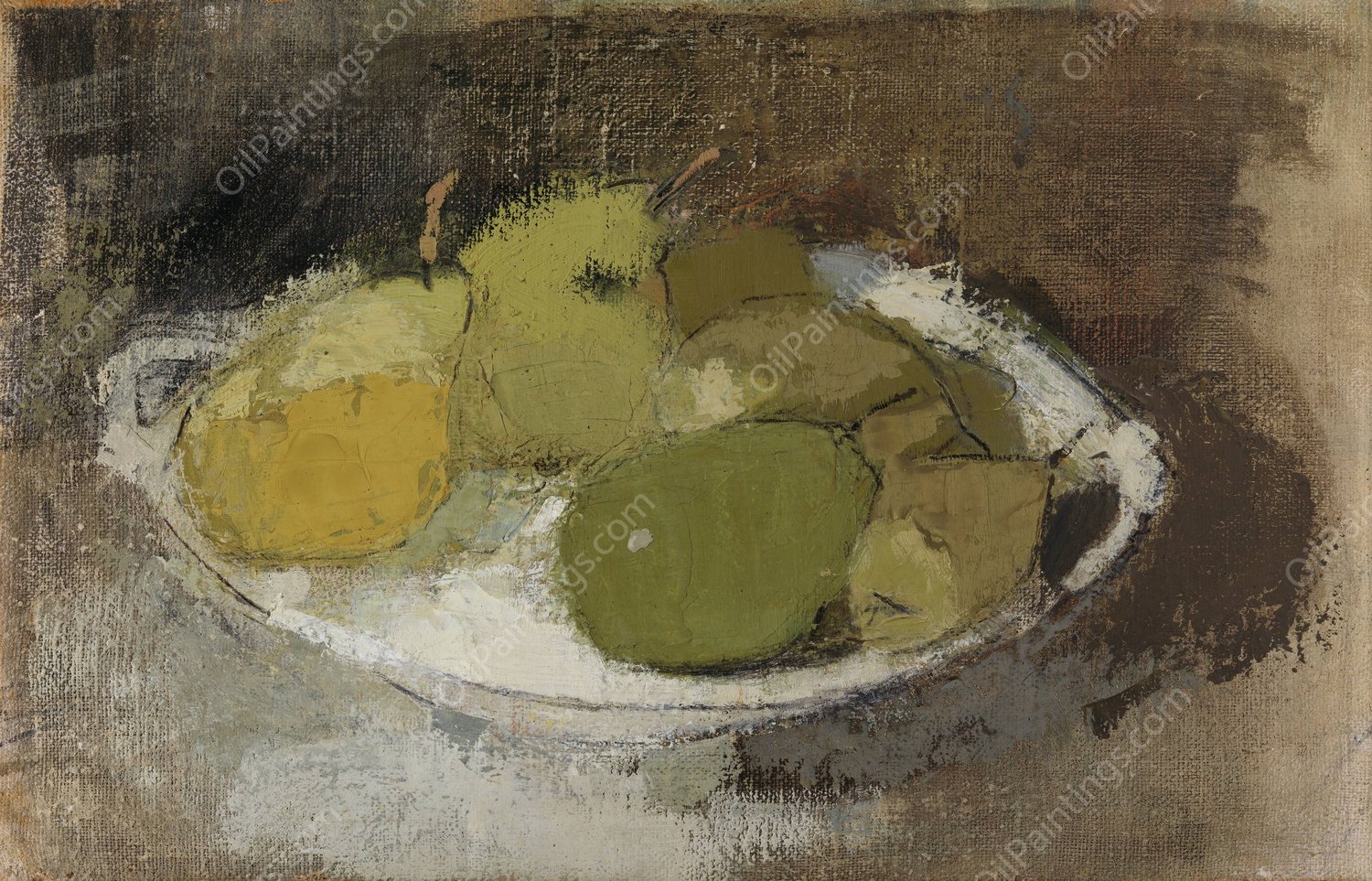 Still Life in Green  by Helene Schjerfbeck - Hand-Painted Oil Painting Reproduction