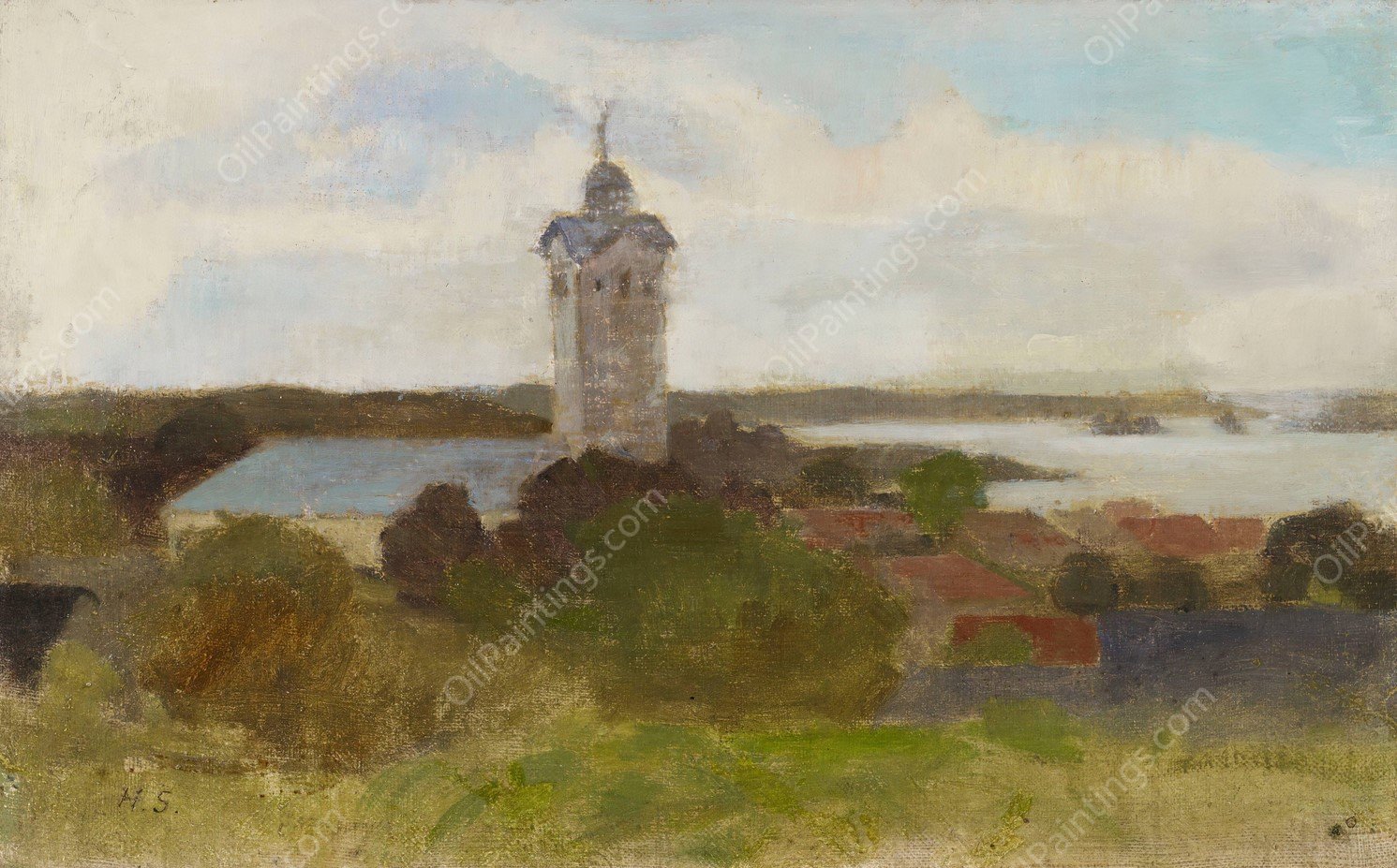 Tammisaari Church  by Helene Schjerfbeck - Hand-Painted Oil Painting Reproduction