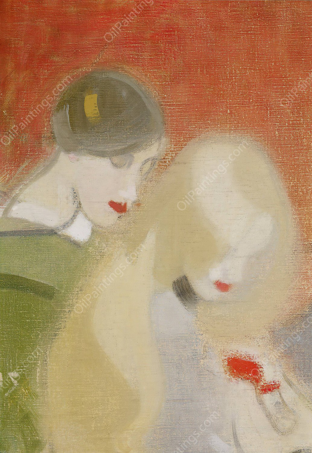 The Family Heirloom  by Helene Schjerfbeck - Hand-Painted Oil Painting Reproduction