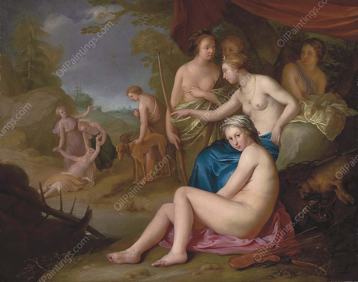 Diana And Callisto by Hendrick Bloemaert - Hand-Painted Oil Painting Reproduction