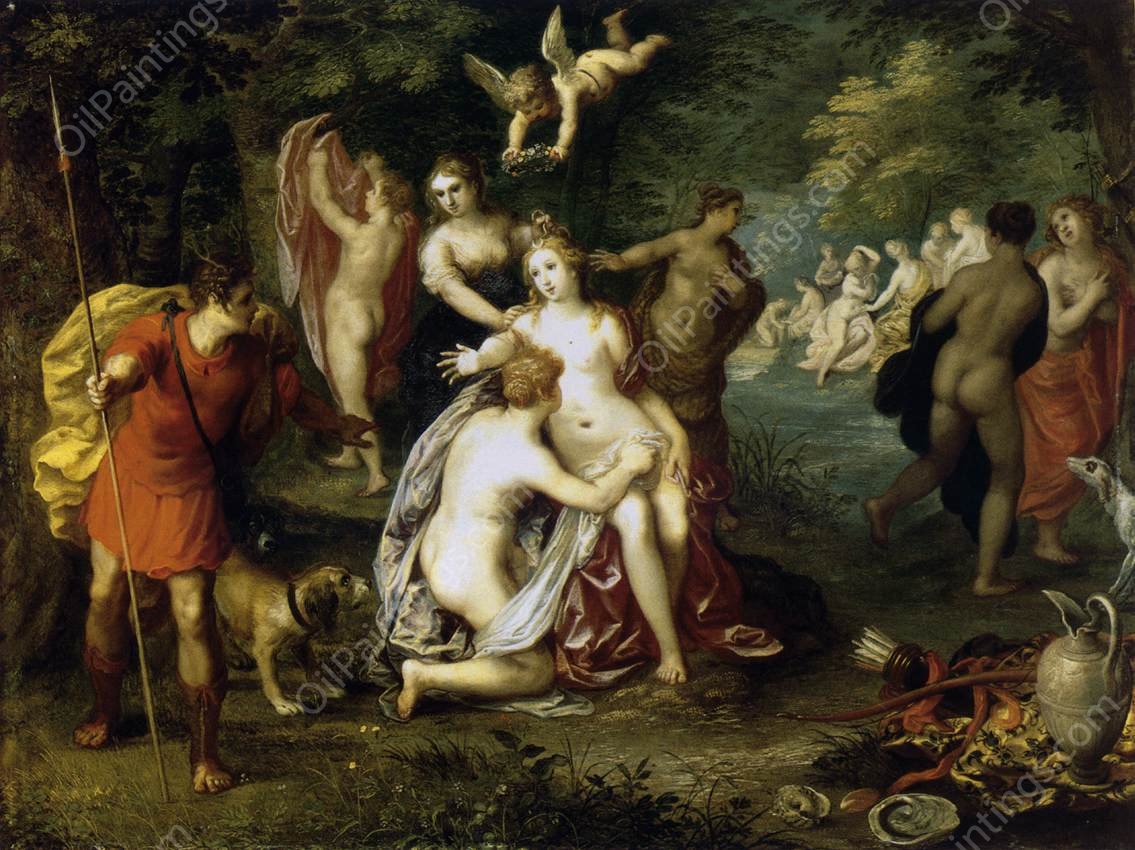 Diana Turns Actaeon into a Stag by Hendrick Van Balen - Hand-Painted Oil Painting Reproduction