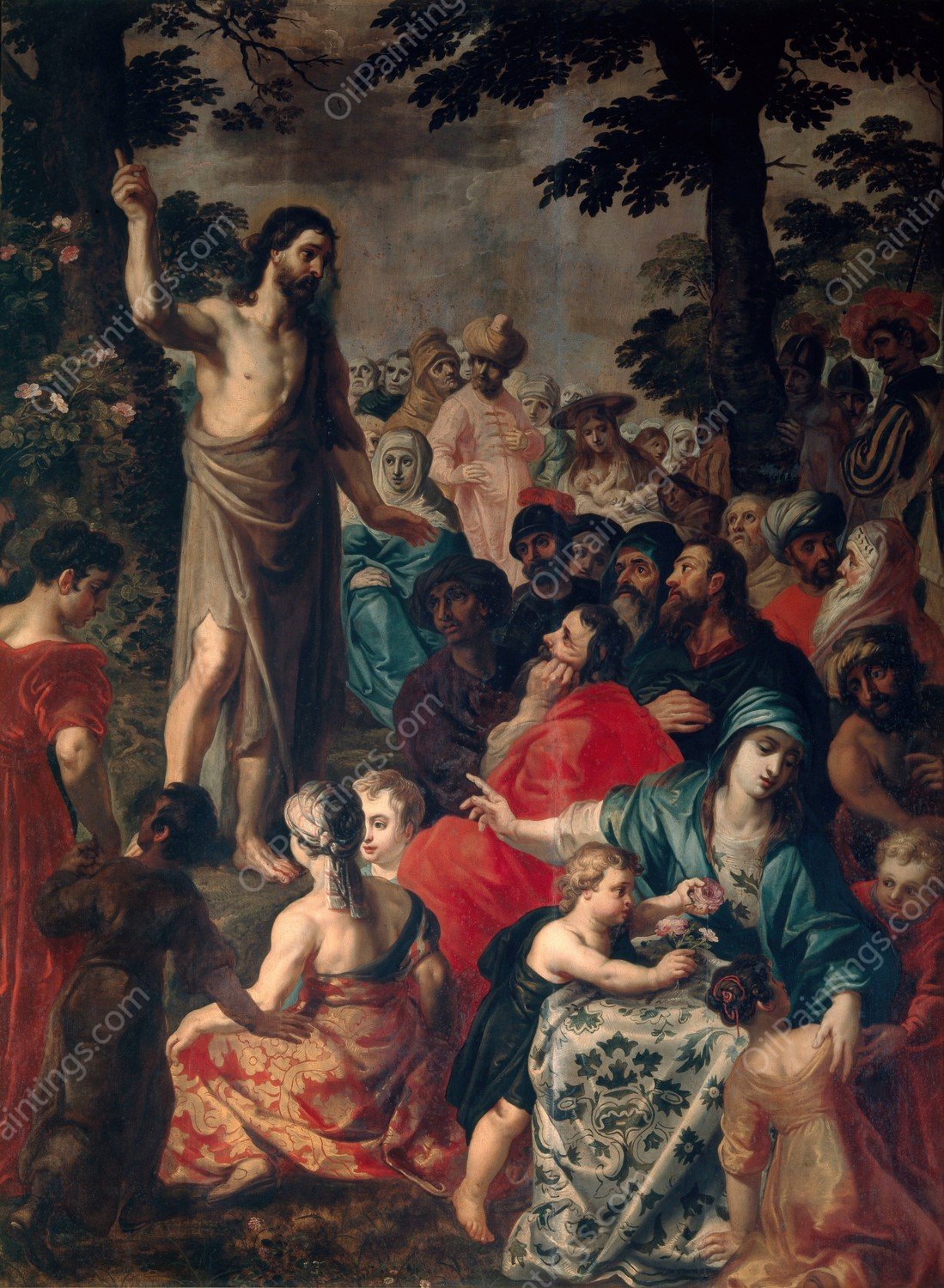 John the Baptist Preaching by Hendrik Van Balen - Hand-Painted Oil Painting Reproduction