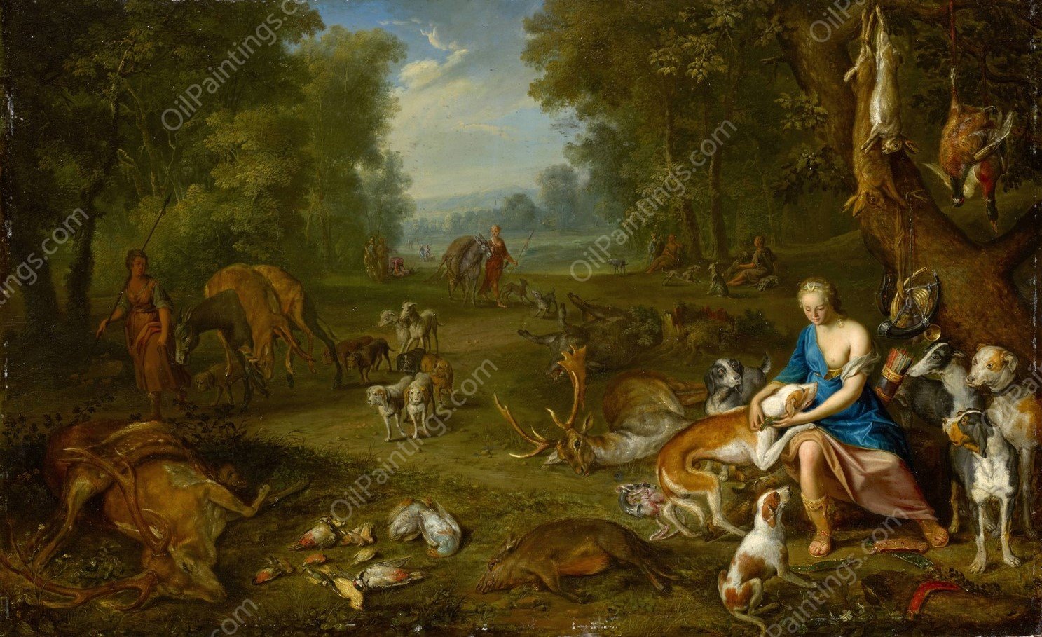 Landscape with Diana and her Bag by Hendrik Van Balen - Hand-Painted Oil Painting Reproduction
