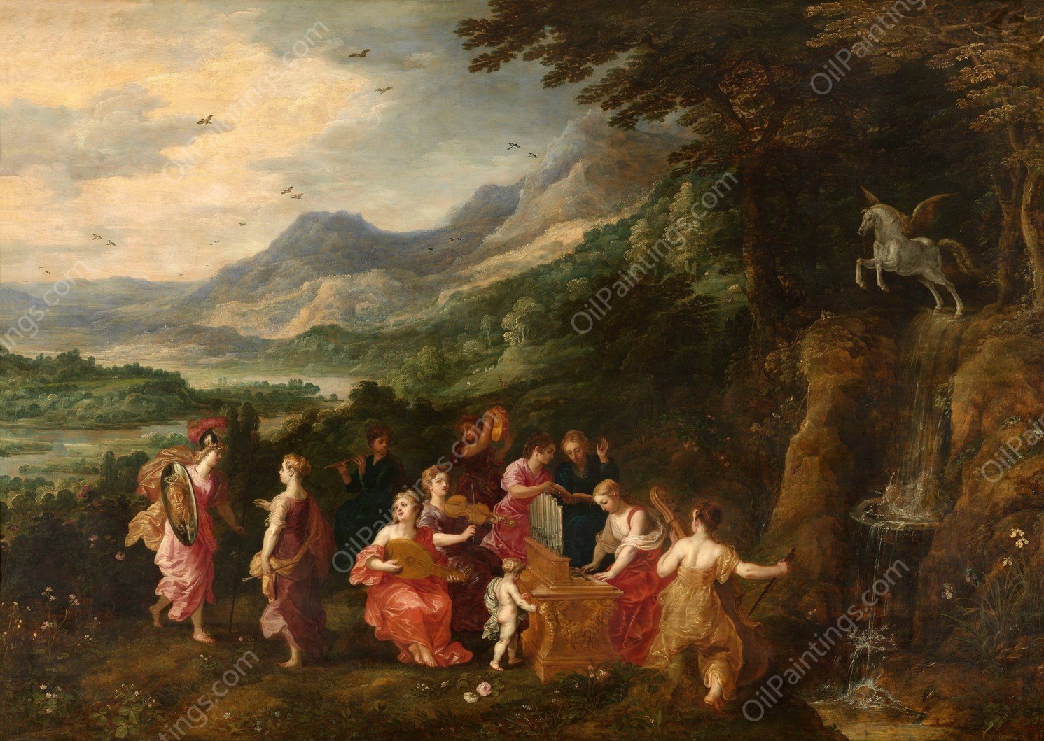 Minerva Visits the Muses by Hendrik Van Balen - Hand-Painted Oil Painting Reproduction