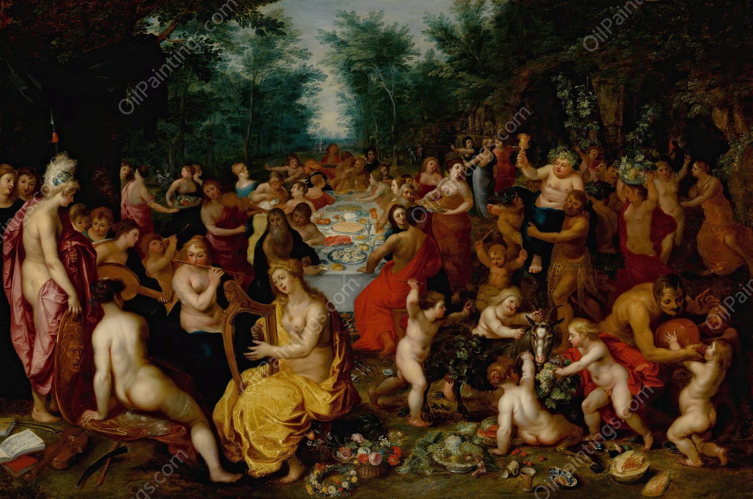 The Feast Of The Gods by Hendrik Van Balen - Hand-Painted Oil Painting Reproduction