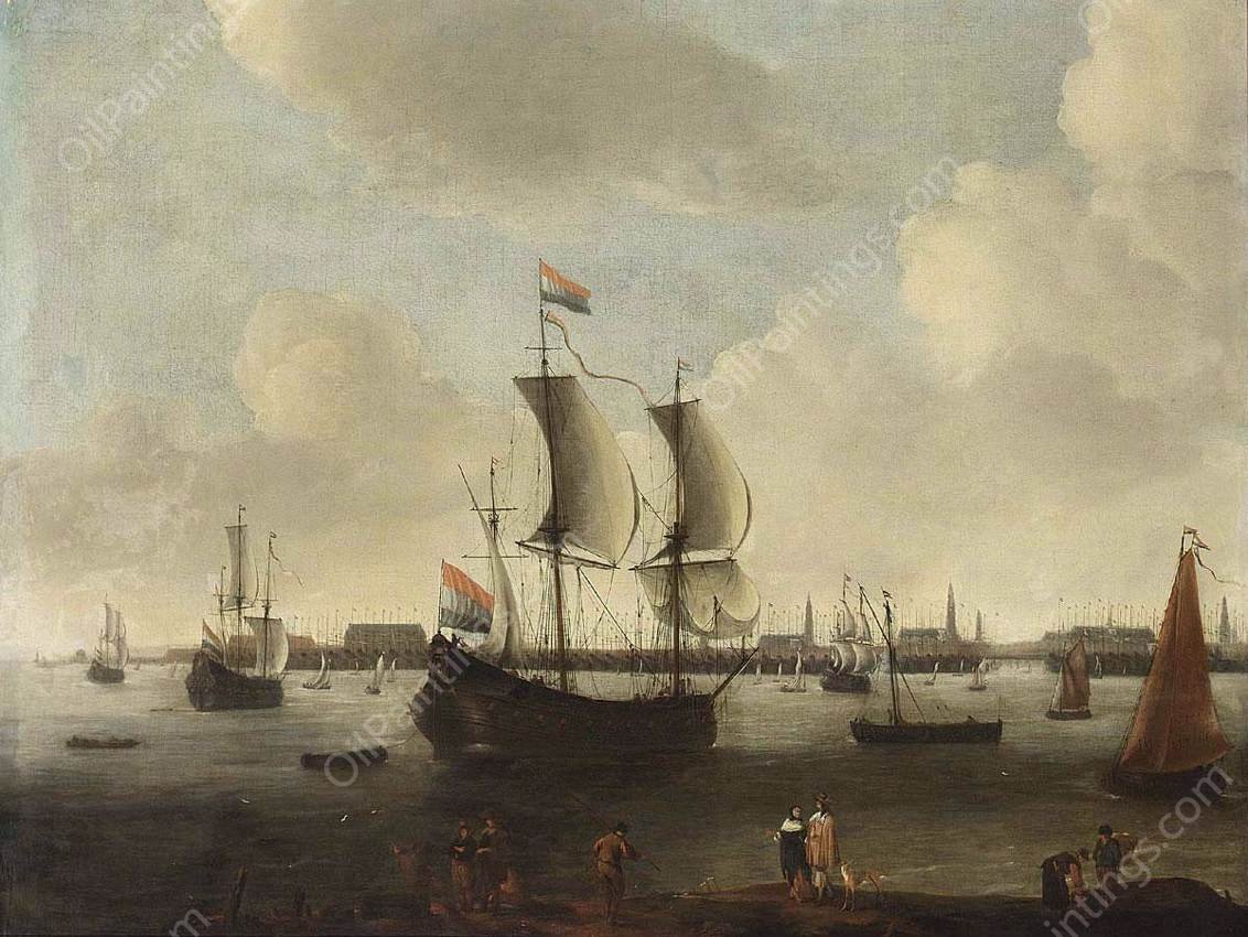 Extensive View of a City by Hendrik Van Minderhout - Hand-Painted Oil Painting Reproduction