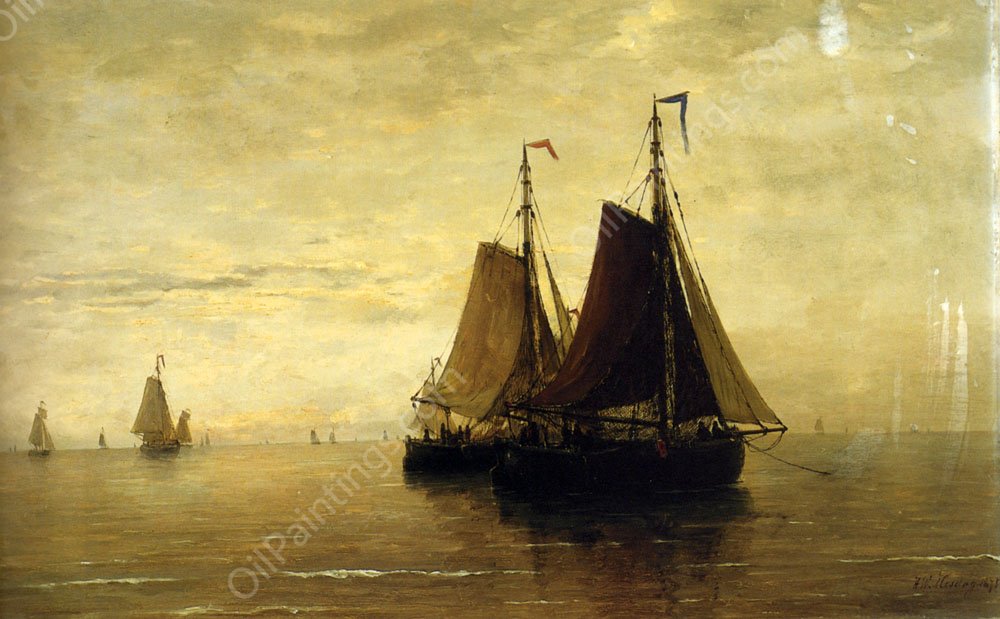 Kalme Zee by Hendrik Willem Mesdag - Hand-Painted Oil Painting Reproduction