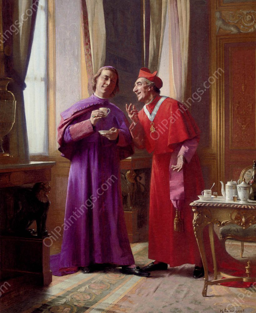 Afternoon Refreshment by Henri Adolphe Laissement - Hand-Painted Oil Painting Reproduction