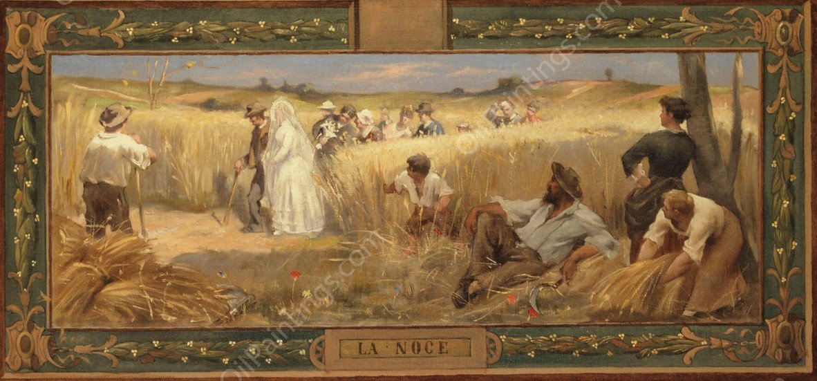 La Noce  by Henri Adrien Tanoux - Hand-Painted Oil Painting Reproduction