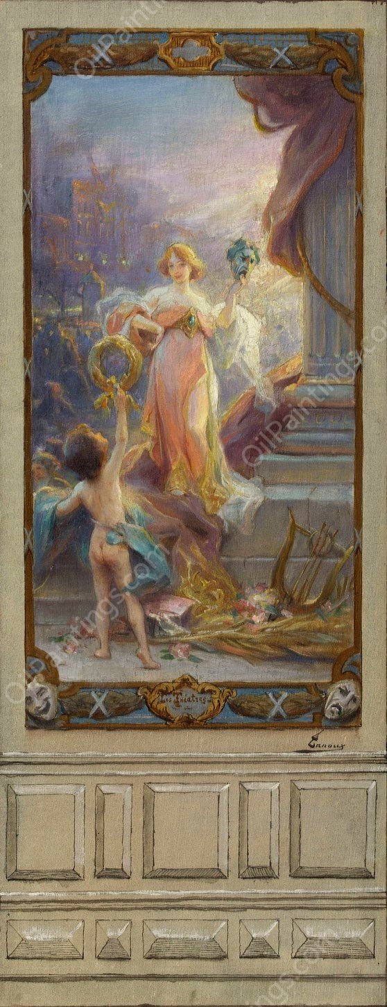 Les theatres  by Henri Adrien Tanoux - Hand-Painted Oil Painting Reproduction