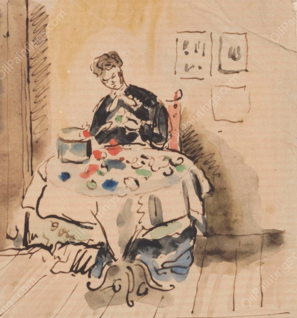 The Florist by Henri De Braekeleer - Hand-Painted Oil Painting Reproduction