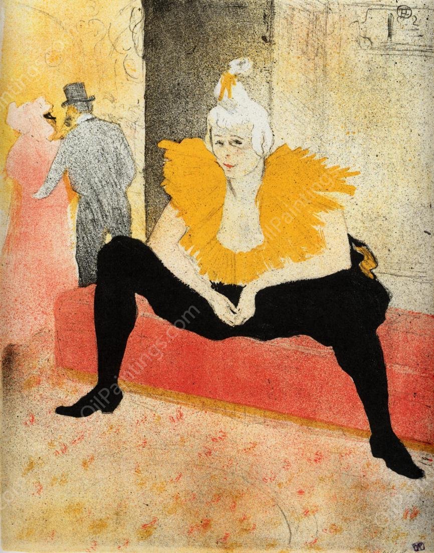 Elles: Cha-U-Kao, Chinese Clown, Seated by Henri De Toulouse-Lautrec - Hand-Painted Oil Painting Reproduction
