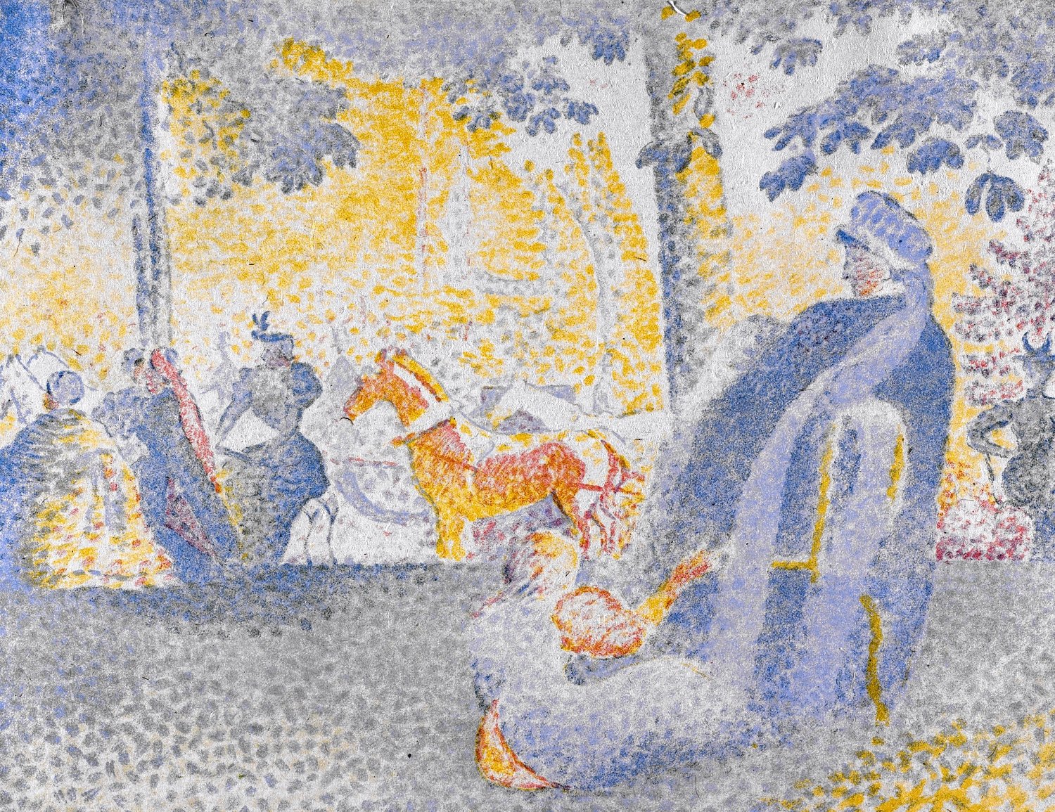 Aux Champs-elysees  by Henri-Edmond Cross - Hand-Painted Oil Painting Reproduction