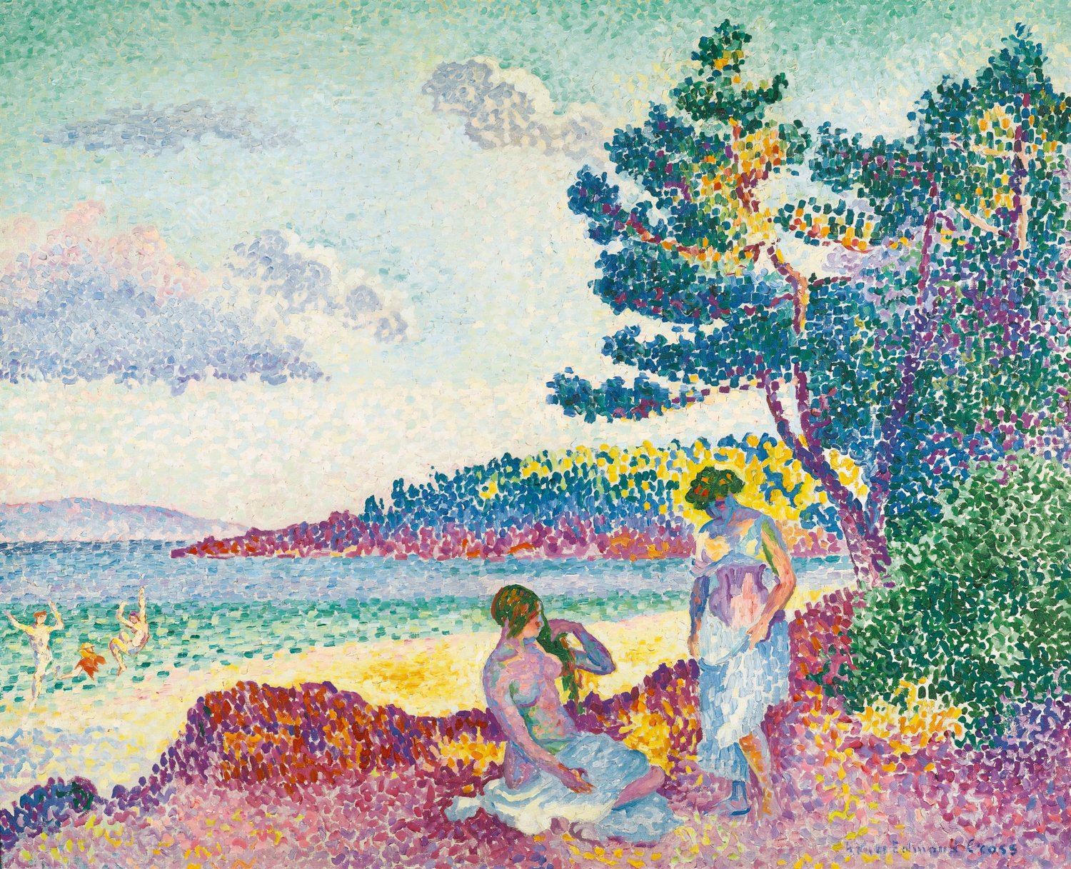 Baigneuses  by Henri-Edmond Cross - Hand-Painted Oil Painting Reproduction