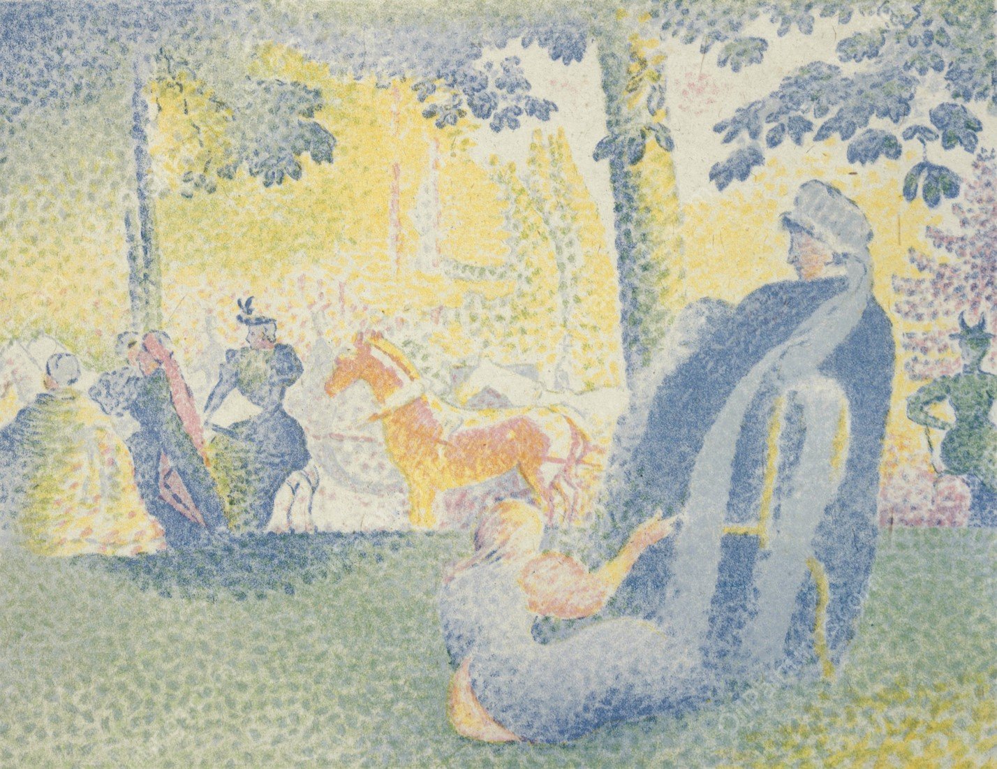 In The Champs Elysees  by Henri-Edmond Cross - Hand-Painted Oil Painting Reproduction