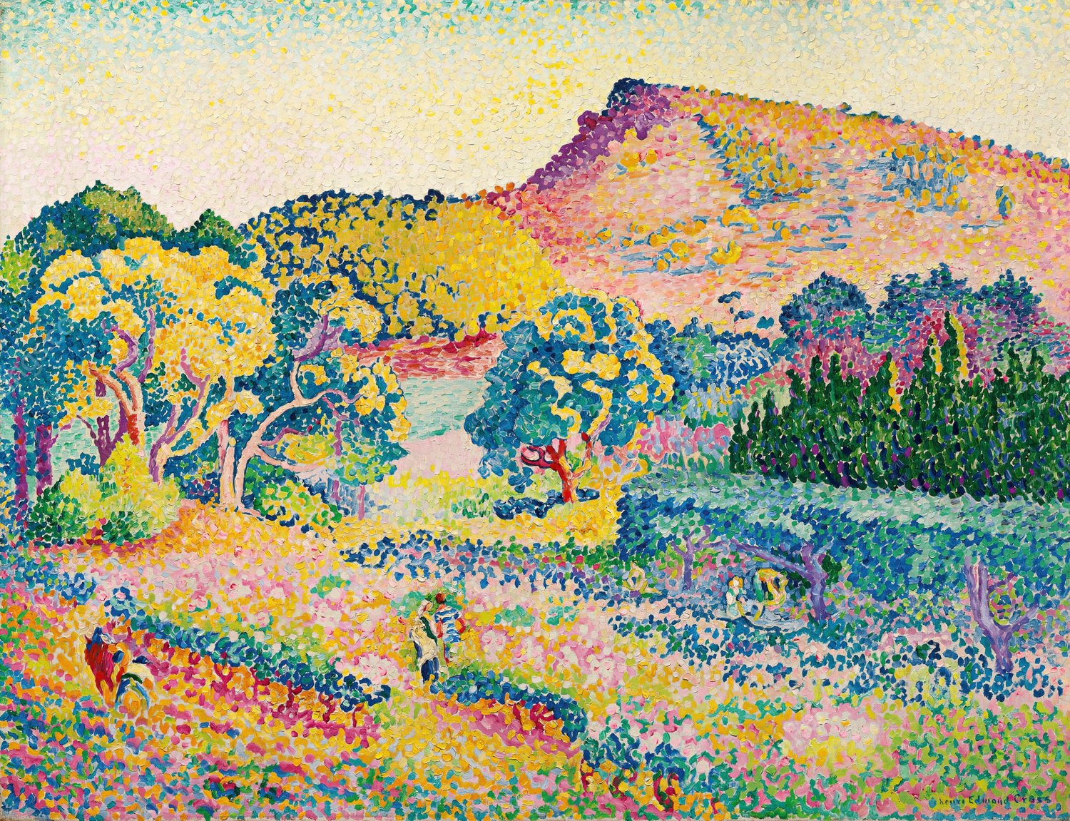 Paysage Avec Le Cap Negre  by Henri-Edmond Cross - Hand-Painted Oil Painting Reproduction