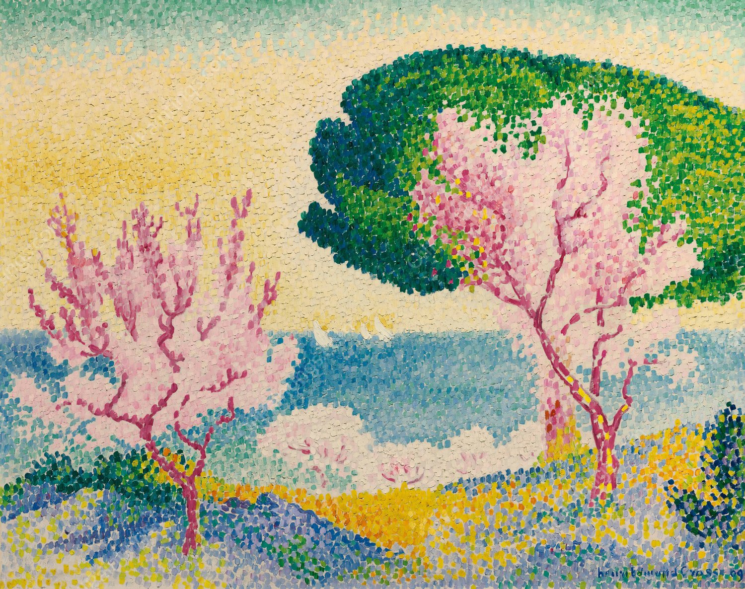Printemps Rose  by Henri-Edmond Cross - Hand-Painted Oil Painting Reproduction