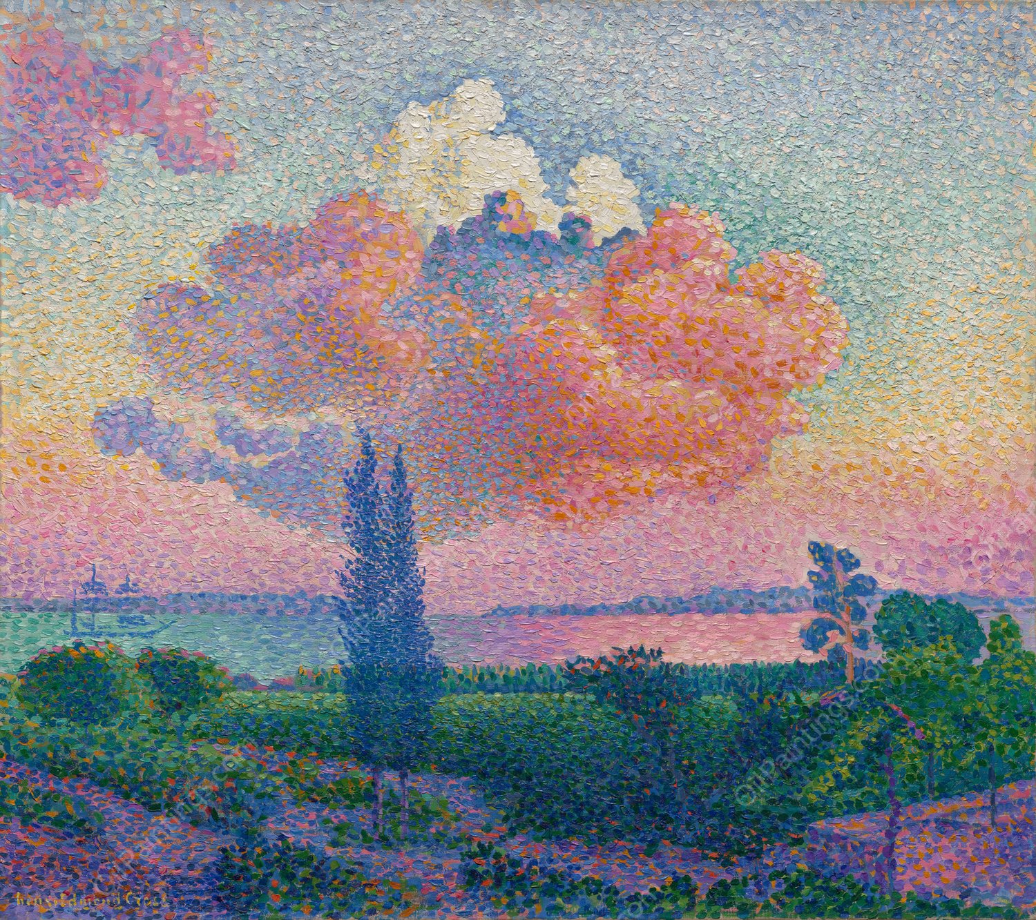 The Rose Cloud  by Henri-Edmond Cross - Hand-Painted Oil Painting Reproduction