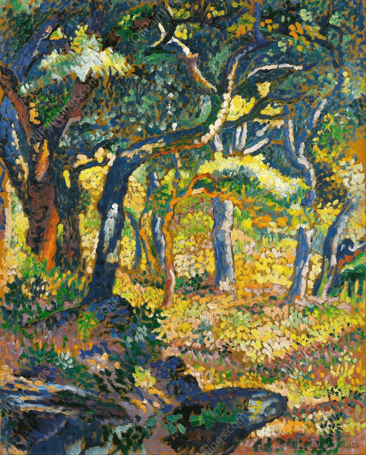 Une clairiere en Provence  by Henri-Edmond Cross - Hand-Painted Oil Painting Reproduction