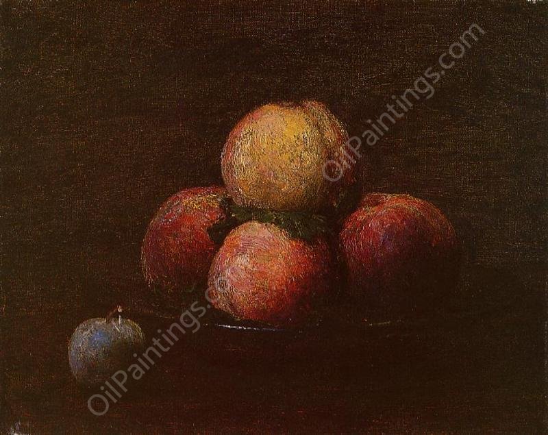 Peaches and a Plum by Henri Fantin-Latour - Hand-Painted Oil Painting Reproduction