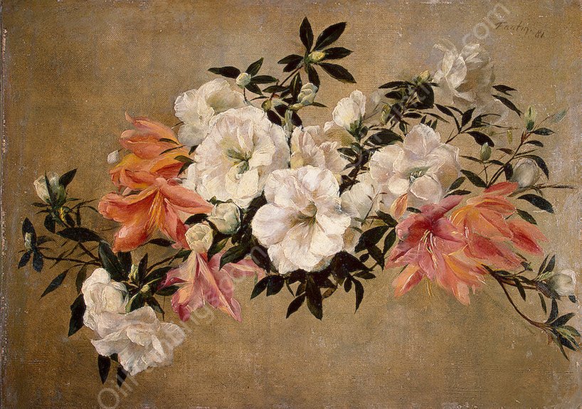 Petunias by Henri Fantin-Latour - Hand-Painted Oil Painting Reproduction