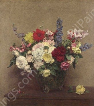 The Rosy Wealth of June by Henri Fantin-Latour - Hand-Painted Oil Painting Reproduction