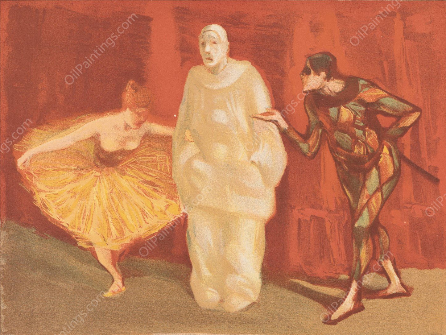 Pantomime  by Henri-Gabriel Ibels - Hand-Painted Oil Painting Reproduction