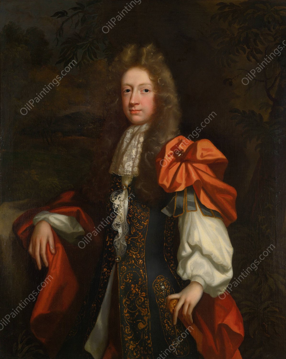 Portrait of A Man, Possibly Roger Mainwaring of Kermincham by Henri Gascars - Hand-Painted Oil Painting Reproduction
