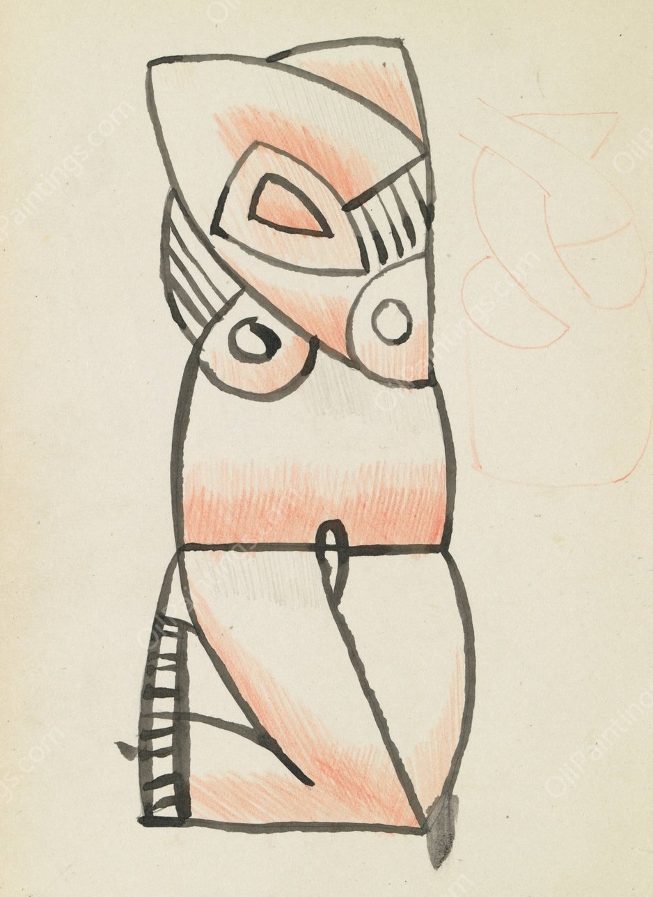 Crouching Female  by Henri Gaudier-Brzeska - Hand-Painted Oil Painting Reproduction