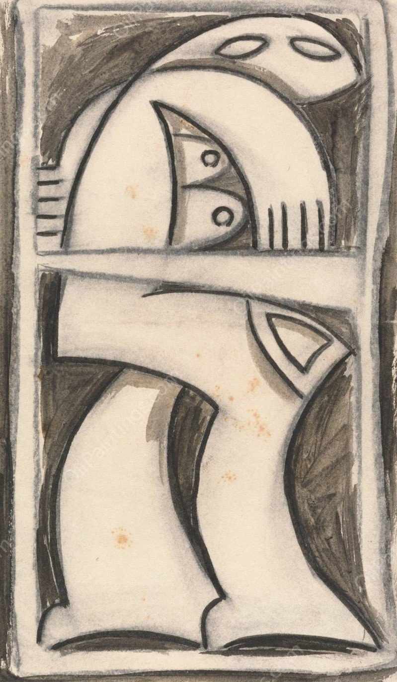 Standing Female Figure  by Henri Gaudier-Brzeska - Hand-Painted Oil Painting Reproduction