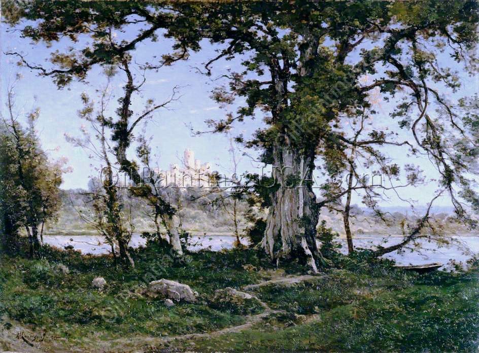 The Castle of Clisson by Henri Harpignies - Hand-Painted Oil Painting Reproduction