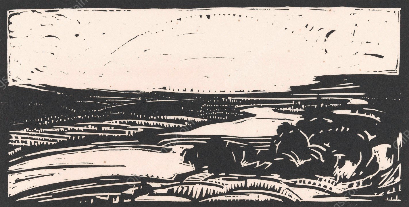 Landschap met meanderende rivier  by Henri Jonas - Hand-Painted Oil Painting Reproduction