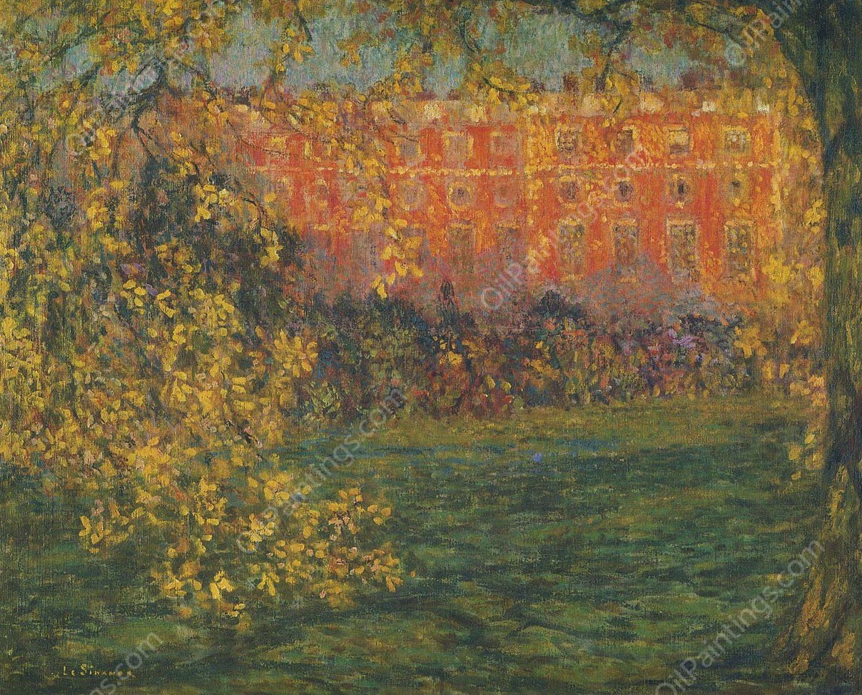 Autumn at Hampton Court by Henri Le Sidaner - Hand-Painted Oil Painting Reproduction