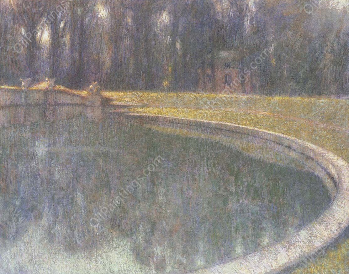 Fountain of Neptune in Versailles by Henri Le Sidaner - Hand-Painted Oil Painting Reproduction