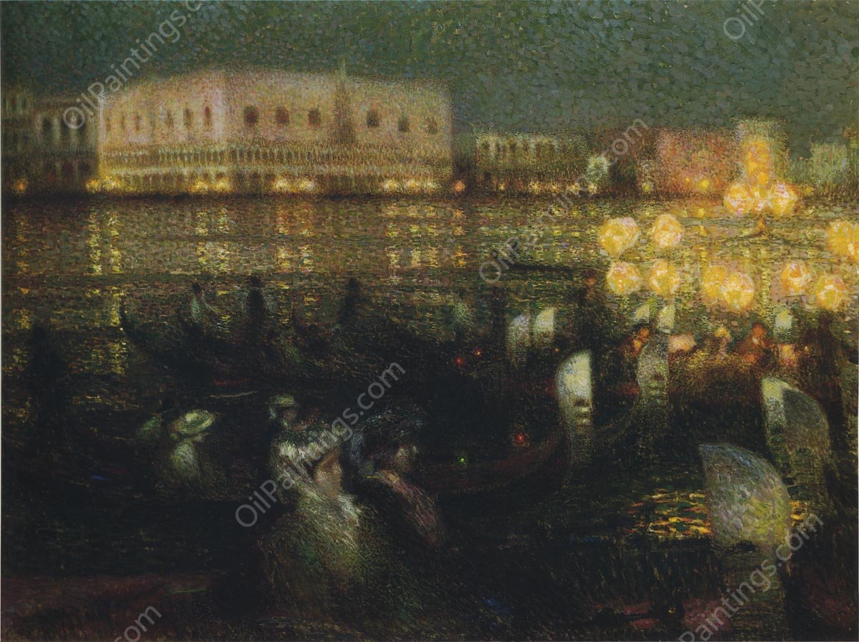 La Serenade, Venice by Henri Le Sidaner - Hand-Painted Oil Painting Reproduction