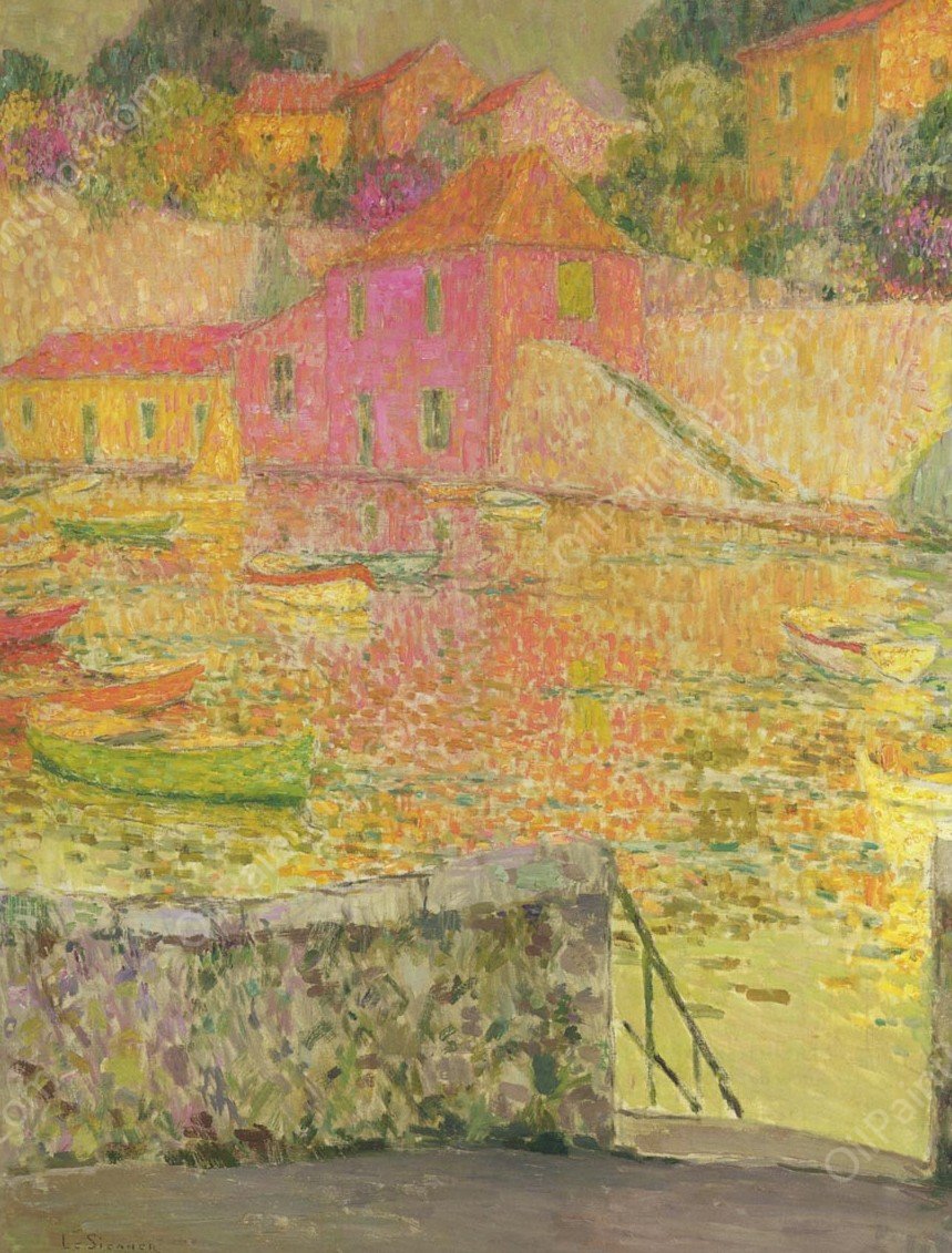 Port Saint Jean at Cap Ferrat by Henri Le Sidaner - Hand-Painted Oil Painting Reproduction