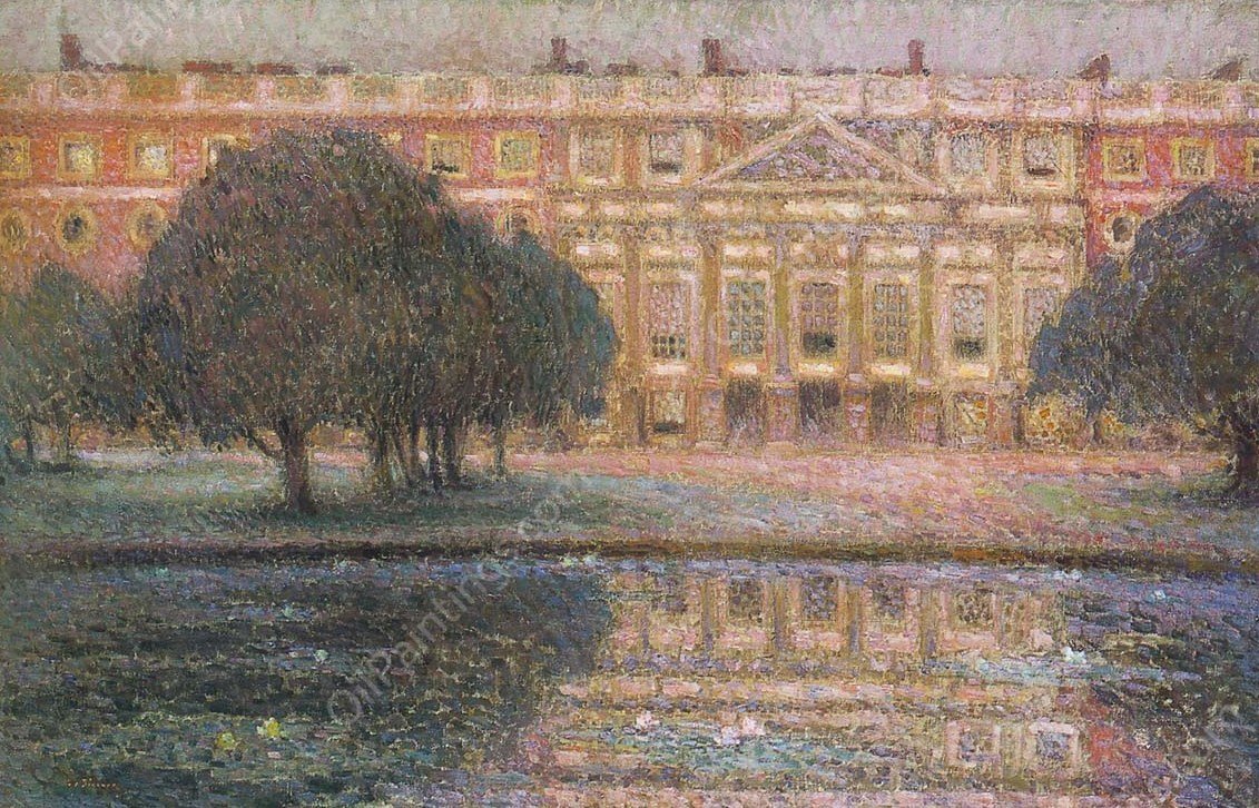 Summer Afternoon at the Palace of Hampton Court by Henri Le Sidaner - Hand-Painted Oil Painting Reproduction