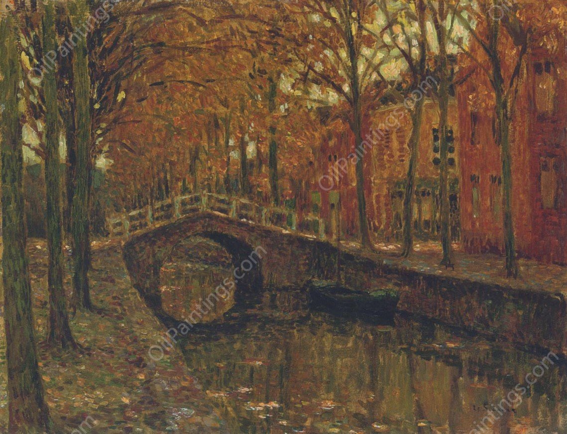 The Delft Canal by Henri Le Sidaner - Hand-Painted Oil Painting Reproduction