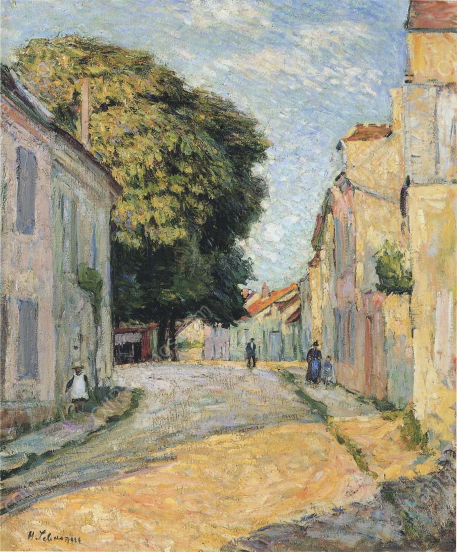 A street in Montevrain by Henri Lebasque - Hand-Painted Oil Painting Reproduction