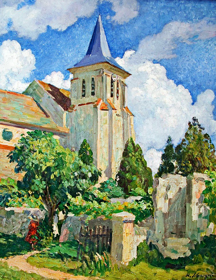 Church at Montevrain by Henri Lebasque - Hand-Painted Oil Painting Reproduction