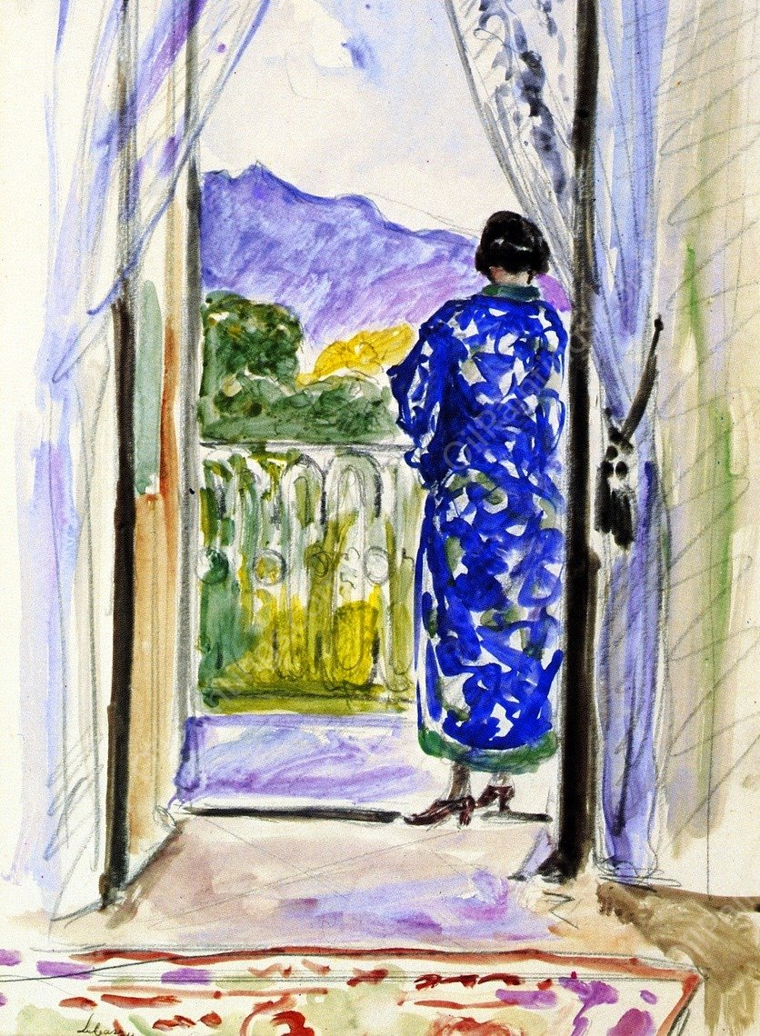 The Blue Robe Study by Henri Lebasque - Hand-Painted Oil Painting Reproduction