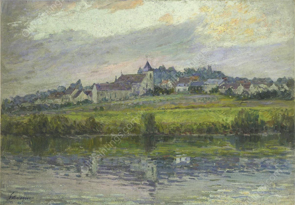 Village by the River by Henri Lebasque - Hand-Painted Oil Painting Reproduction