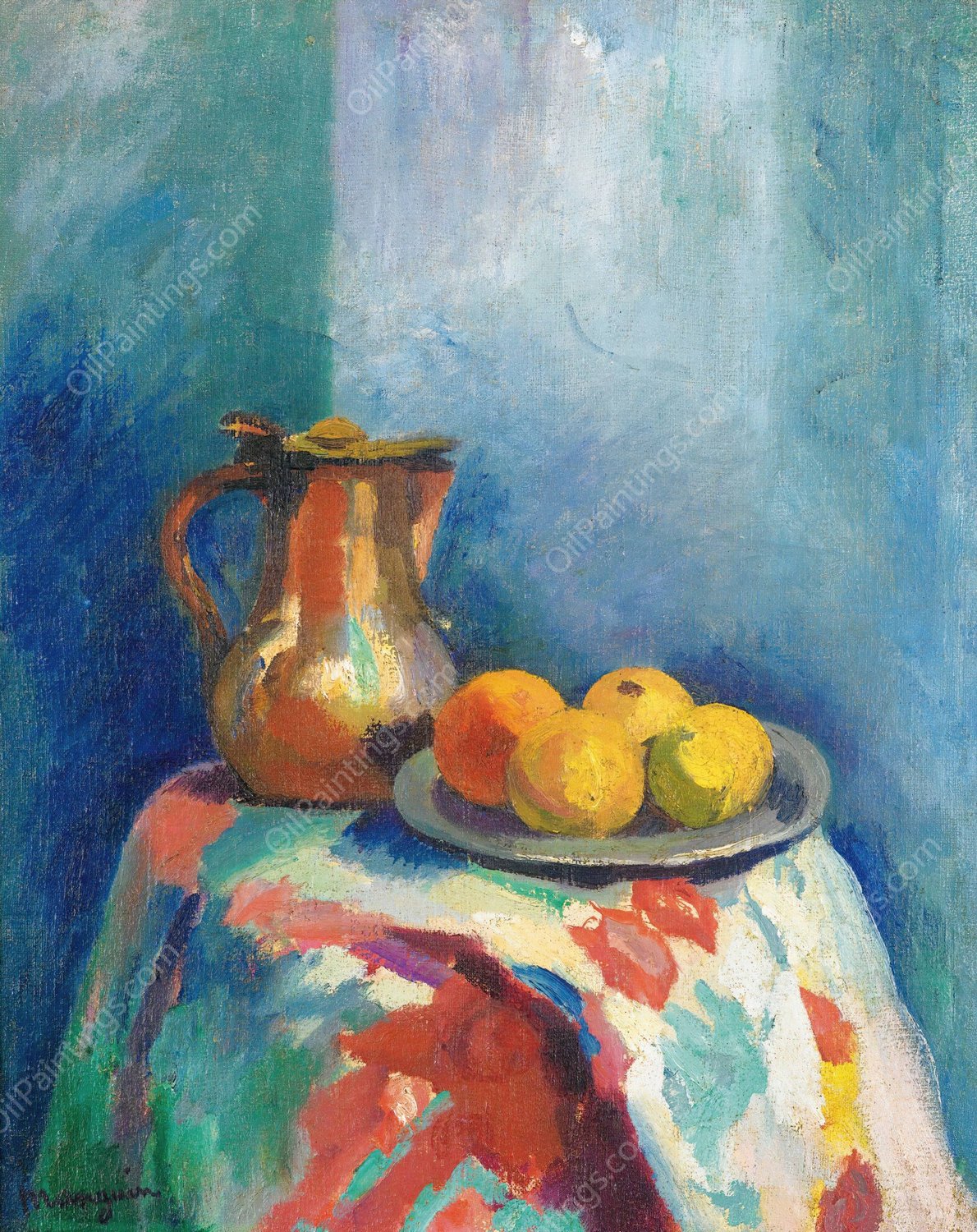 Nature Morte Au Pichet En Cuivre  by Henri Manguin - Hand-Painted Oil Painting Reproduction