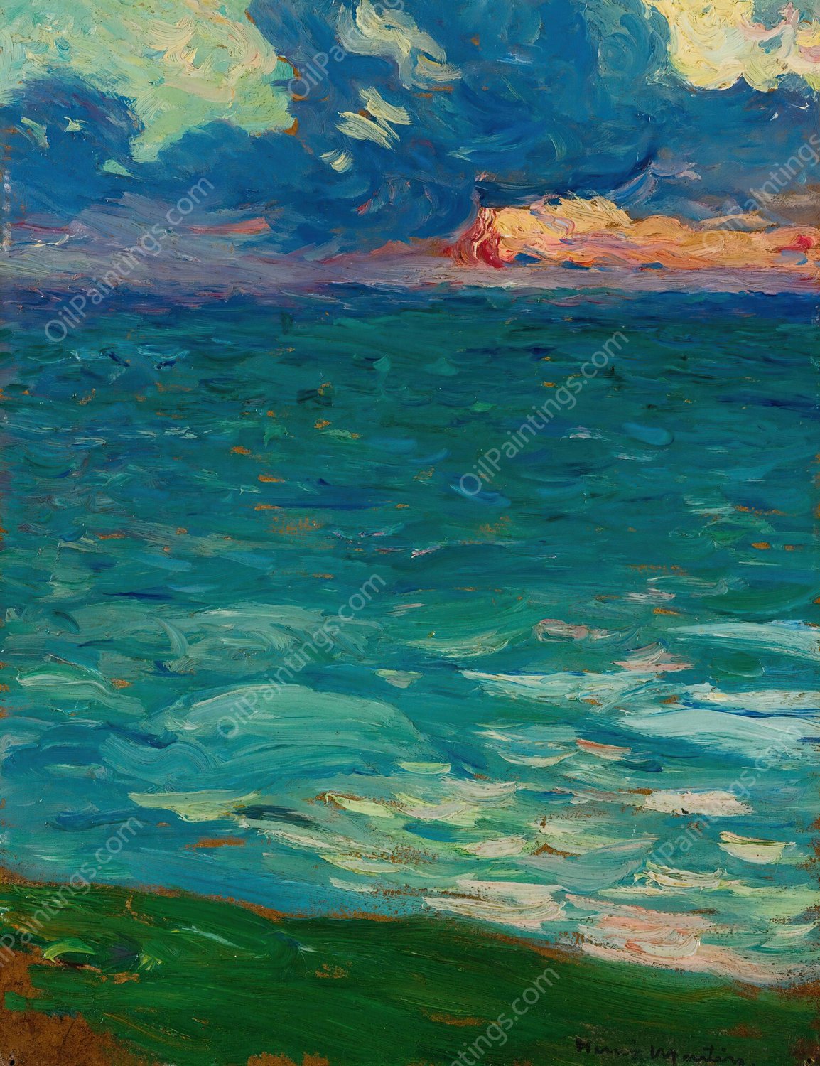 Au Bord De La Mer by Henri Martin - Hand-Painted Oil Painting Reproduction