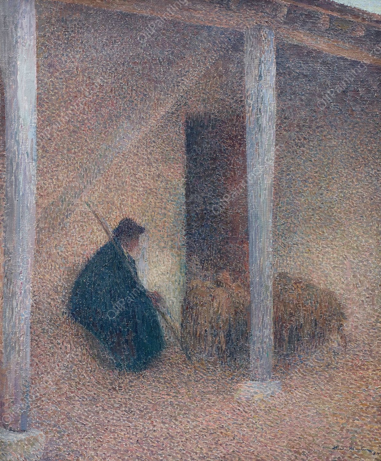 Berger rentrant ses mouton by Henri Martin - Hand-Painted Oil Painting Reproduction
