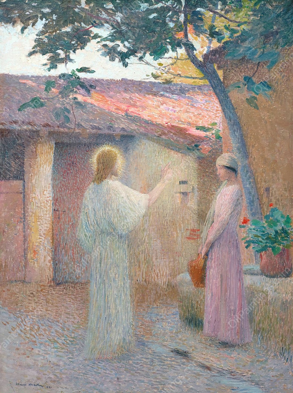 Christ and the Woman of Samaria by Henri Martin - Hand-Painted Oil Painting Reproduction