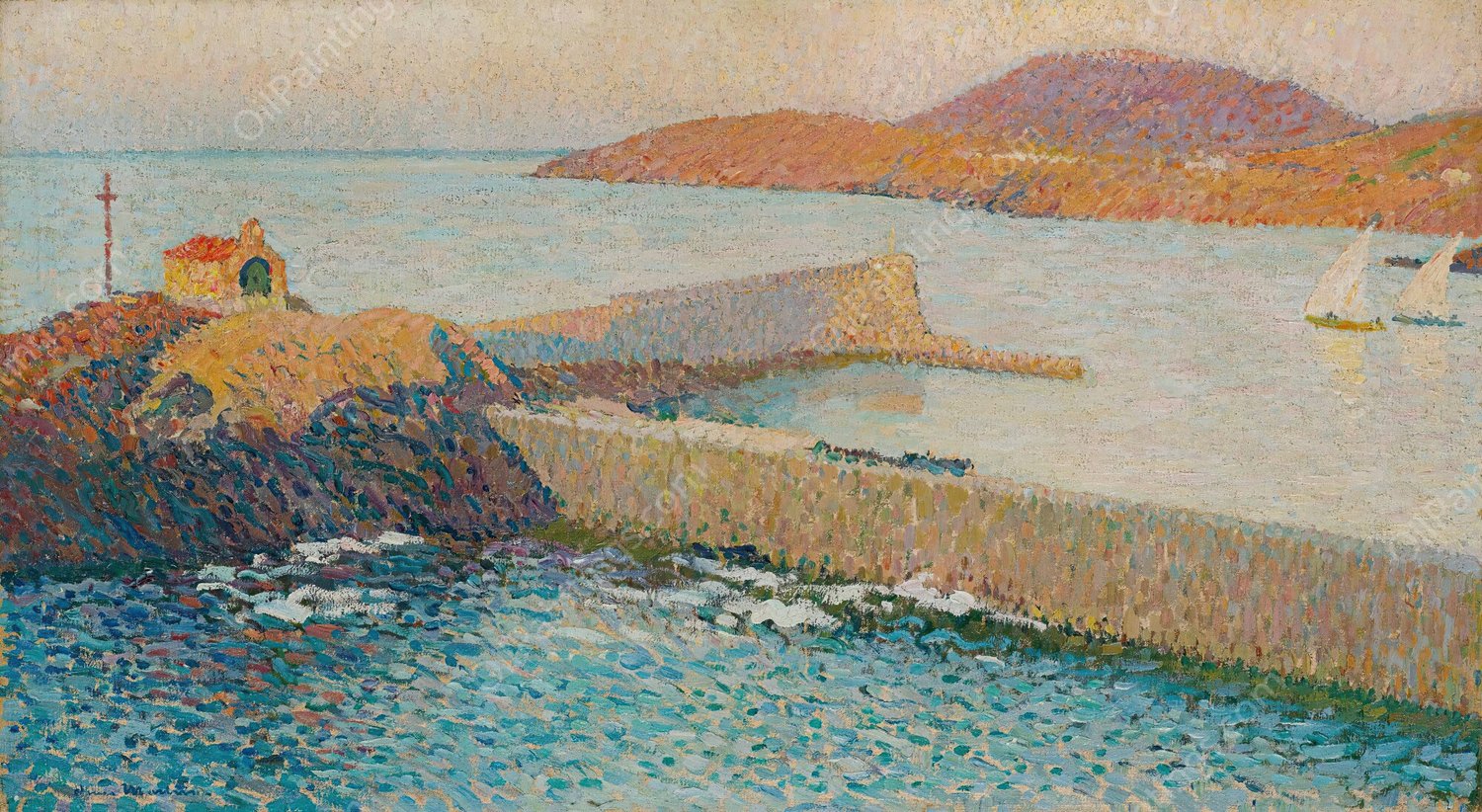 Collioure, La Chapelle Sur La Digue by Henri Martin - Hand-Painted Oil Painting Reproduction